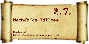 Machács Tímea névjegykártya