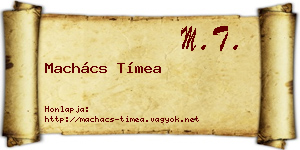 Machács Tímea névjegykártya
