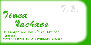 timea machacs business card